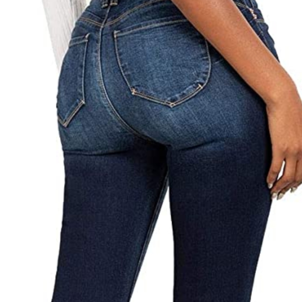 YMI Jade Luxe lift 10" high rise dark ripped jeans